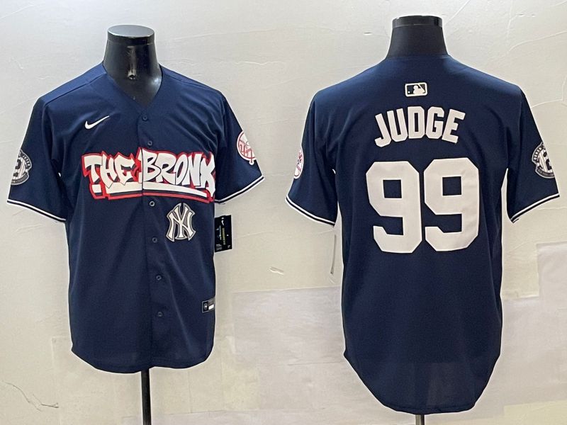 Men New York Yankees #99 Judge Drak Blue four generations Joint Name 2025 Nike MLB Jersey style 7->new york yankees->MLB Jersey